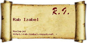 Rab Izabel névjegykártya